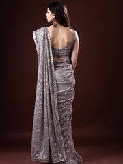 Womens Premium Fashion Ethnic Grey Color Saree-MLSHWSA2090GRY0ONE
