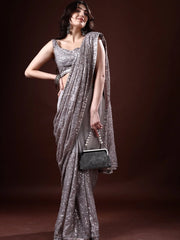 Womens Premium Fashion Ethnic Grey Color Saree-MLSHWSA2090GRY0ONE