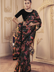 Womens Premium Fashion Ethnic Black Color Saree-MLSHWSA2087BLK0ONE