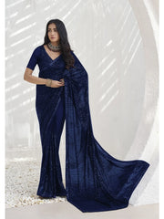 Womens Premium Fashion Ethnic Blue Color Saree-MLSHWSA2057BLU0ONE