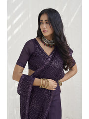 Womens Premium Fashion Ethnic Purple Color Saree-MLSHWSA2056PUP0ONE