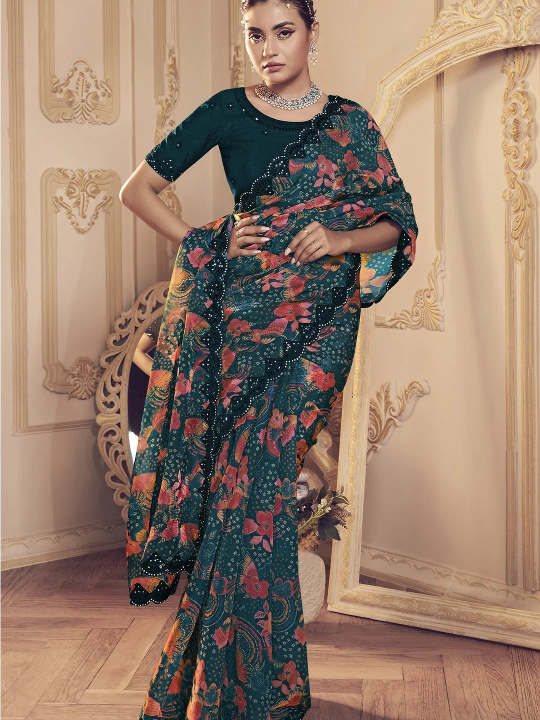 Womens Premium Fashion Ethnic Blue Color Saree-MLSHWSA2084BLU0ONE