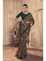 Womens Premium Fashion Ethnic Green Color Saree-MLSHWSA2083GRN0ONE