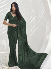 Womens Premium Fashion Ethnic Green Color Saree-MLSHWSA2062GRN0ONE