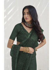 Womens Premium Fashion Ethnic Green Color Saree-MLSHWSA2062GRN0ONE
