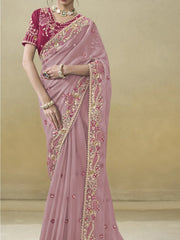 Womens Premium Fashion Ethnic Pink Color Saree-MLSHWSA2064PNK0ONE