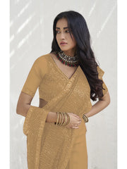 Womens Premium Fashion Ethnic Beige Color Saree-MLSHWSA2061BEI0ONE