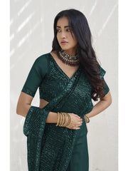 Womens Premium Fashion Ethnic Green Color Saree-MLSHWSA2059GRN0ONE