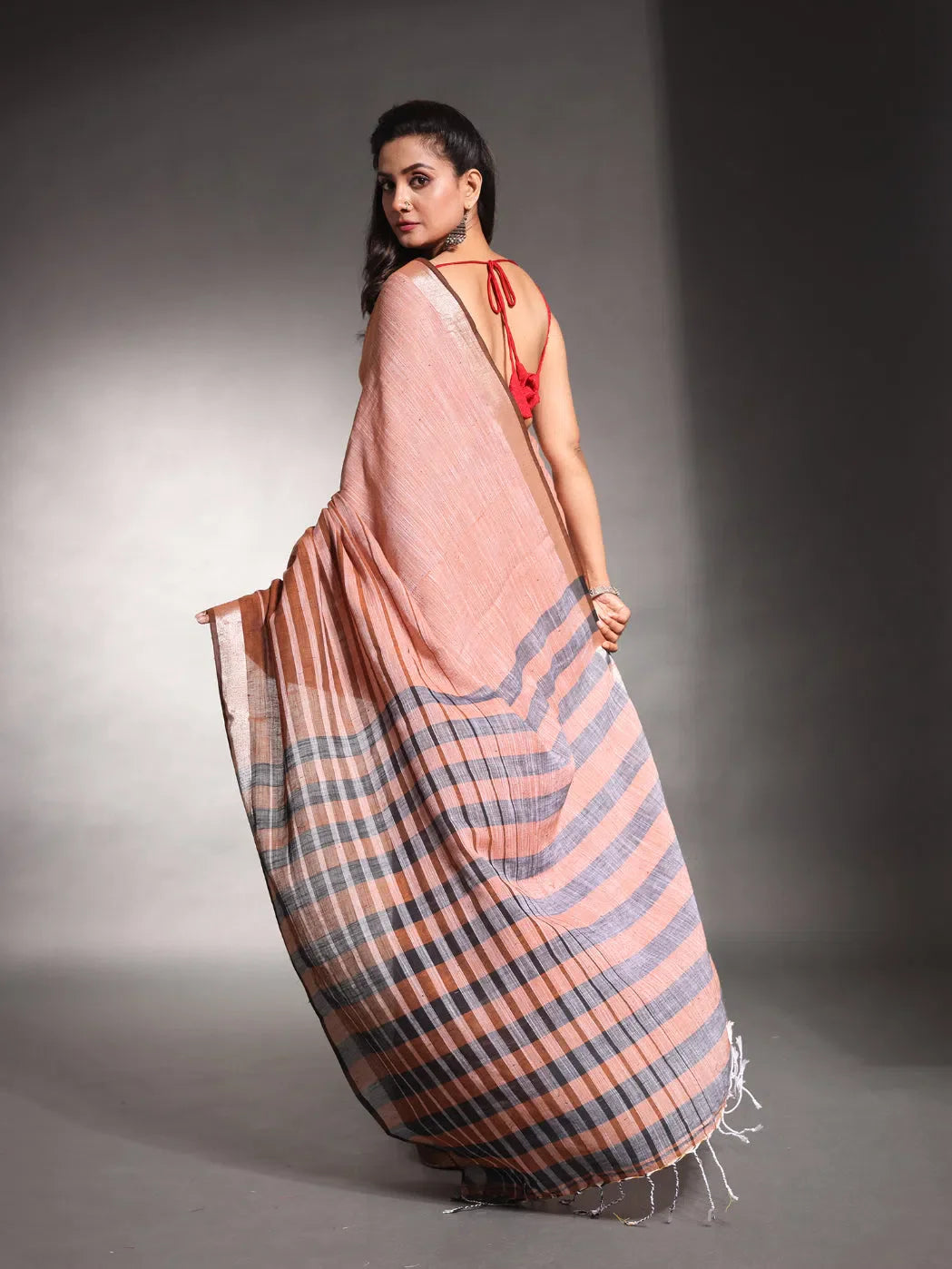 Mint Green Cotton Saree With Stripes Pattern-MA56CH33880048