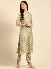 Women's Olive Printed Kurta SetKC-801-Olive