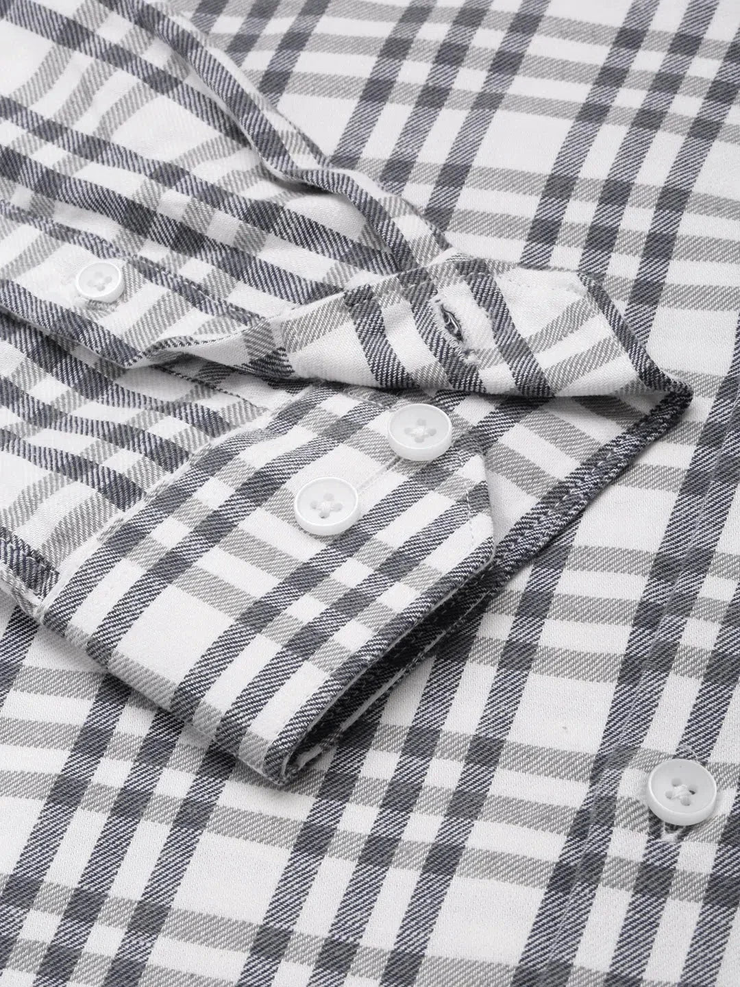 White Checked Mens Shirt - Casual Cotton Shirt | DesiQlo