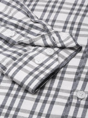 Men White Checked Casual Shirt-NEXORITECHECKS-8028-White