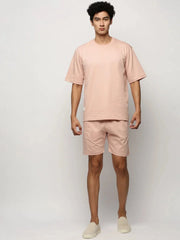 Men Peach Solid Casual Co ords-AR-CD-14-Peach
