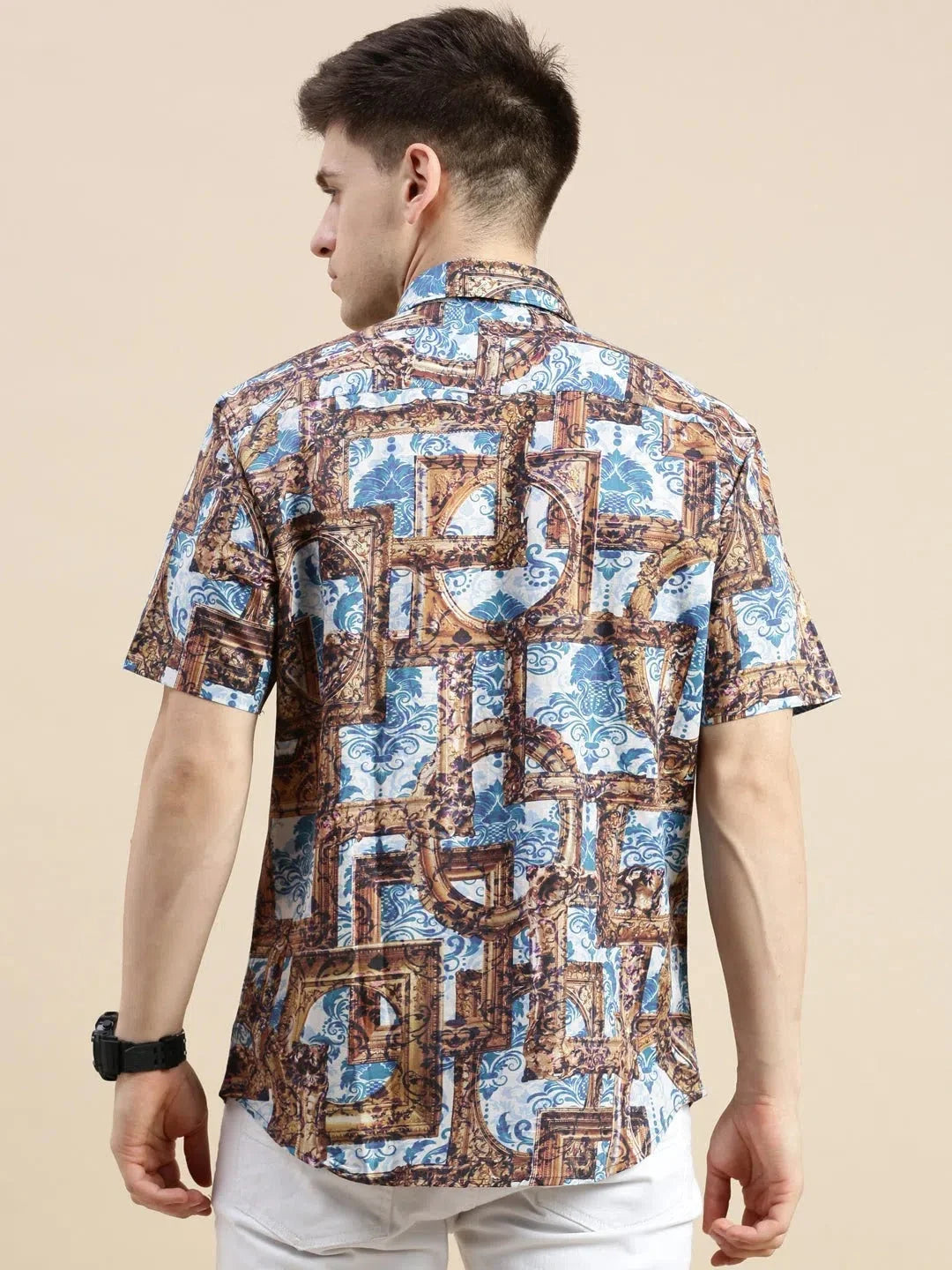 Trendy Men's Multi Graphics Cotton Shirt - Abstract Printed Shirt