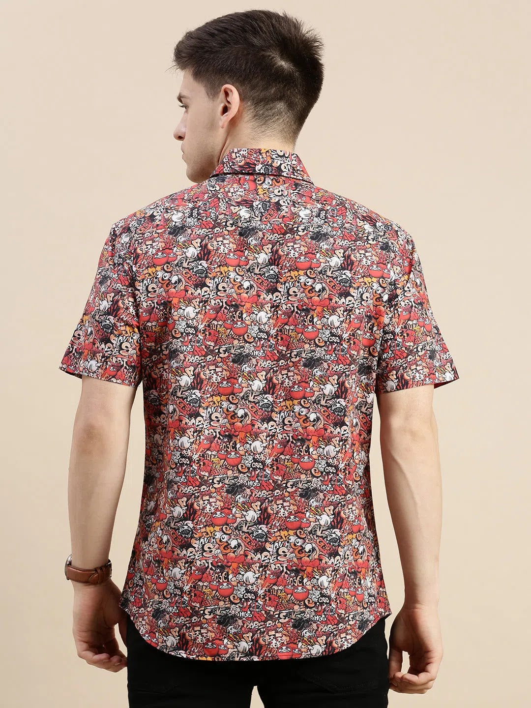 Multi Graphics Shirt | PolySatin Printed Mens Shirt - DesiQlo