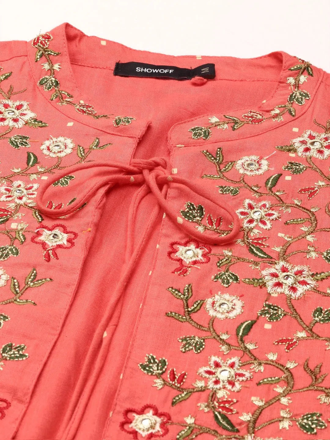 Coral Printed Anarkali Kurta - Women's Cotton Anarkali Gown