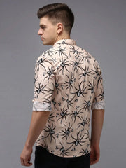 Men Pink Printed Casual Shirt-PARKERPRINT-1550-Peach