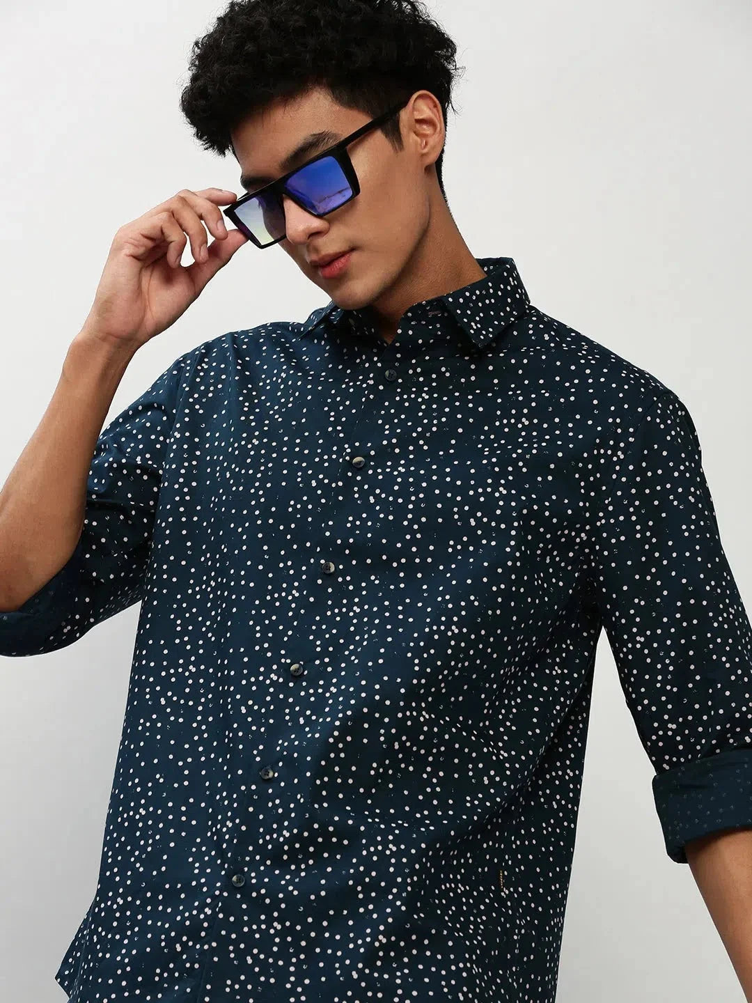 Men Teal Printed Casual Casual Shirts-YAYIN-1579-Teal