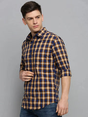 Men Navy Checked Casual Shirt-DALTONCHECKS-4088-Navyblue