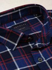 Men Navy Checked Casual Shirt-DALTONCHECKS-4087-Navyblue
