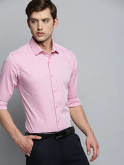Men Pink Textured Formal Shirt-RHIZOMAPRINT-8023-Pink