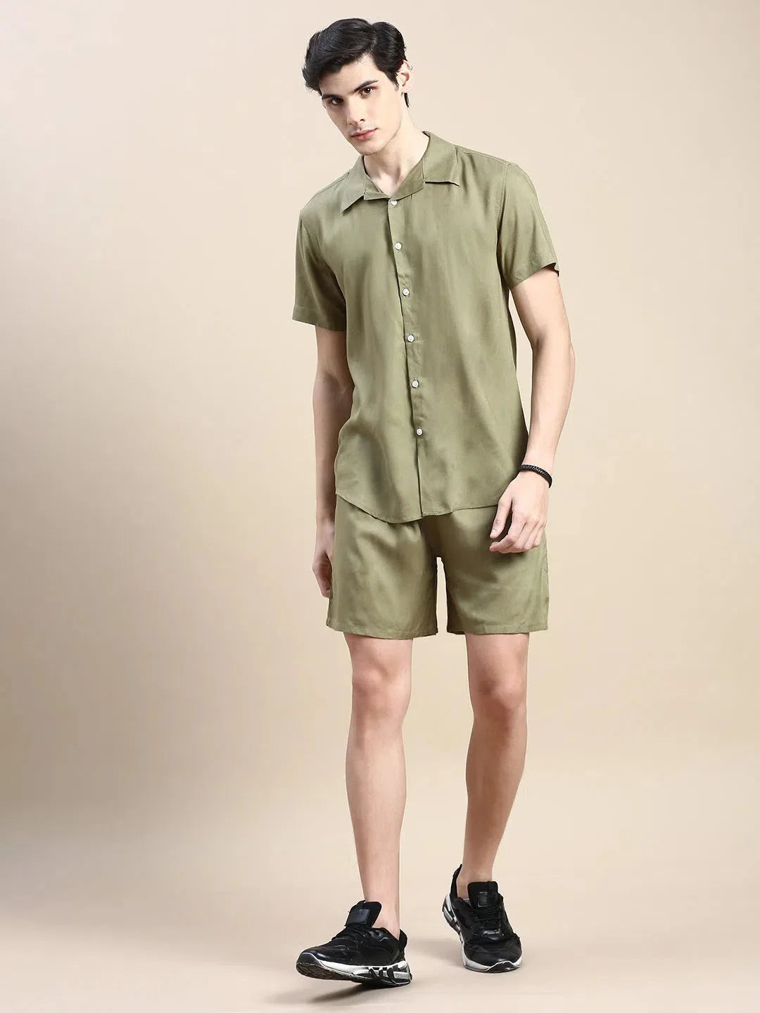 Men's Green Solid Co ord Sets Men | Casual Co ord Set