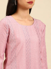 Women's Pink Embroidered Kurta SetKC-839-Pink