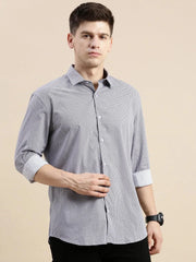 Men Purple Geometrical Casual Shirt-DAITON-3487-Lavender