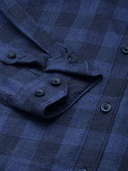 Men Navy Checked Casual Shirt-SOMNIUMCHECKS-2010-Navyblue