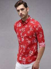 Men Red Printed Casual Shirt-EASTIONPRINT-1430-Red