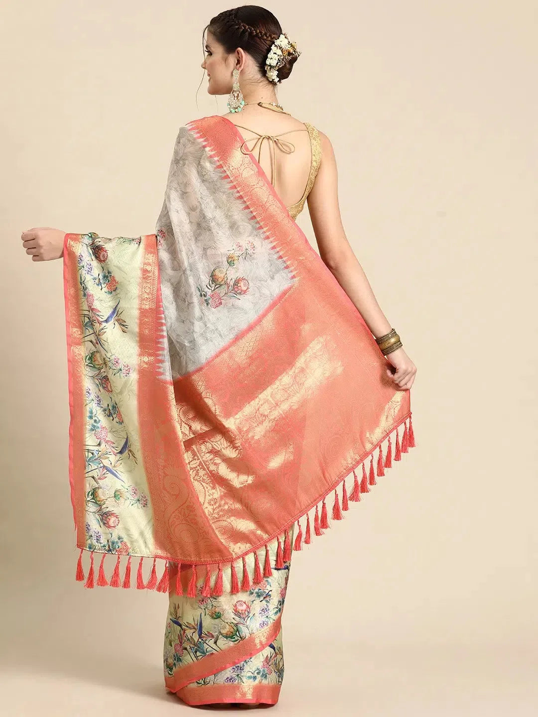 Embellished Polyester Saree | Designer Sarees India