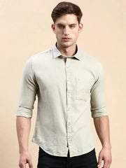 Men Green Solid Casual Shirt-ALONZOPLAIN-5249-Seagreen