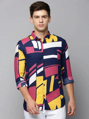 Men Multi Colourblock Casual Shirt-EECOPRINT-2051-Multi