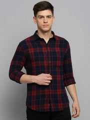Men Rust Checked Casual Shirt-DALTONCHECKS-4094-Rust