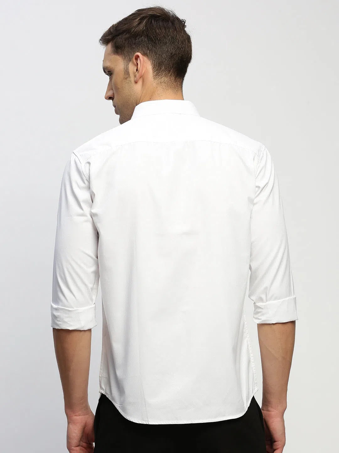 White Solid Cotton Mens Shirt - Stylish & Modern | DesiQlo