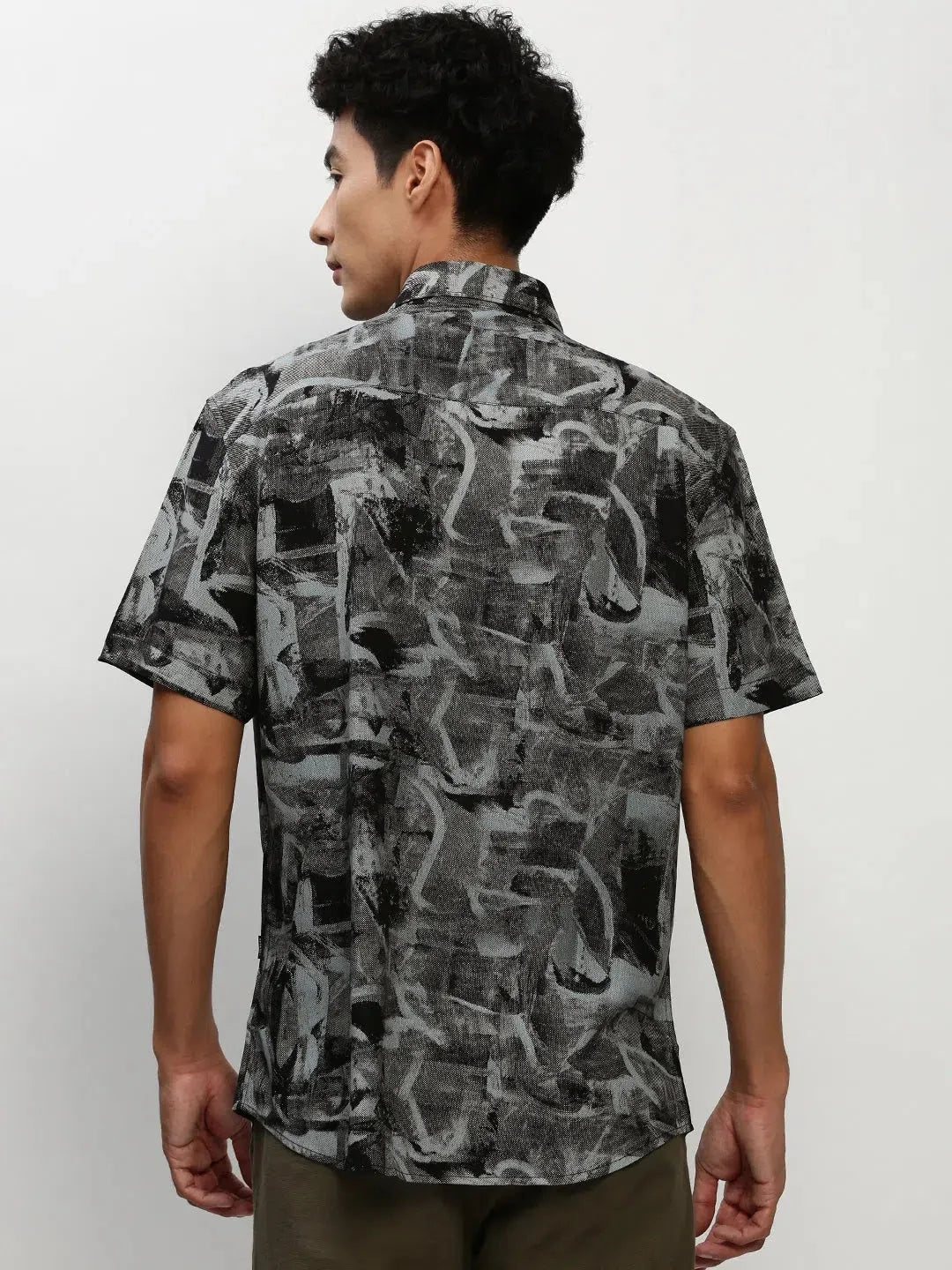 Black Printed Mens Shirt - DesiQlo Cotton Casual Shirts