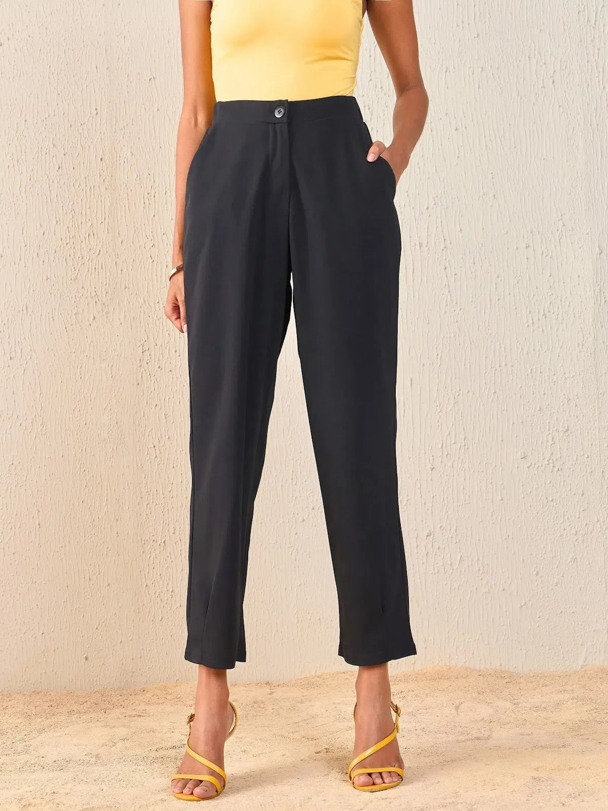 Black Flap Pocket Tapered Pants - Women's Western Clothing