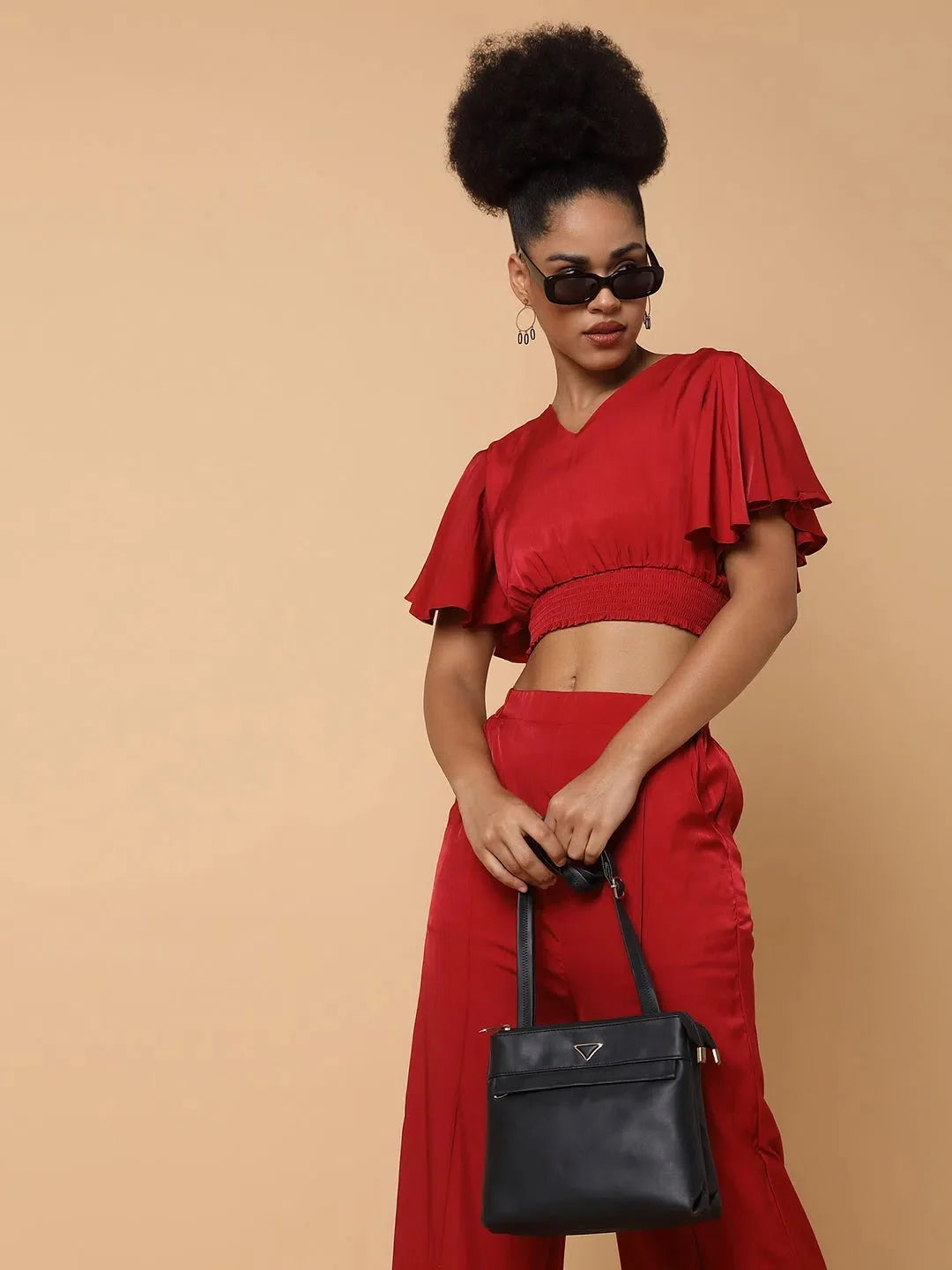 Maroon Solid Co Ord Sets for Women | Viscose Two Piece Sets