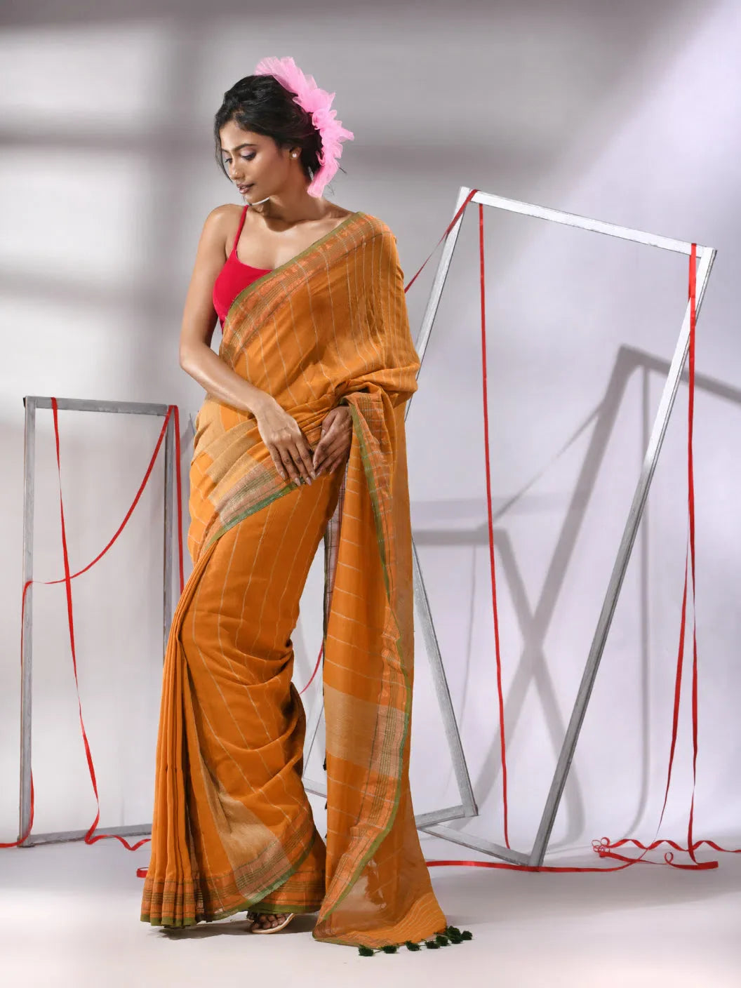 Mustard Cotton Saree: Indian Sari Style & Comfort