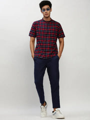 Men Navy Checked Casual Casual Shirts-RORACHECKS-92-Navyblue