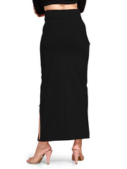 Women's Black Lycra High Rise Saree Shapewear-18-PL-BLACK