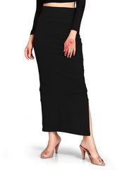 Women's Black Lycra High Rise Saree Shapewear-18-PL-BLACK