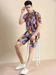 Men Multi Printed Casual Co ord Set-SEABREEZE-2138-Multi
