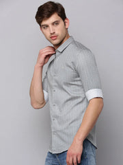 Men Cream Printed Casual Shirt-TKTPRINT-122-Cream