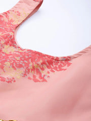 Floral Printed Gotta Patti Organza Ethnic Gown-AHEDORKHGP-256