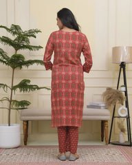 Women Maroon Cotton kurta with cotton pant & dupatta-188VAASMAROON