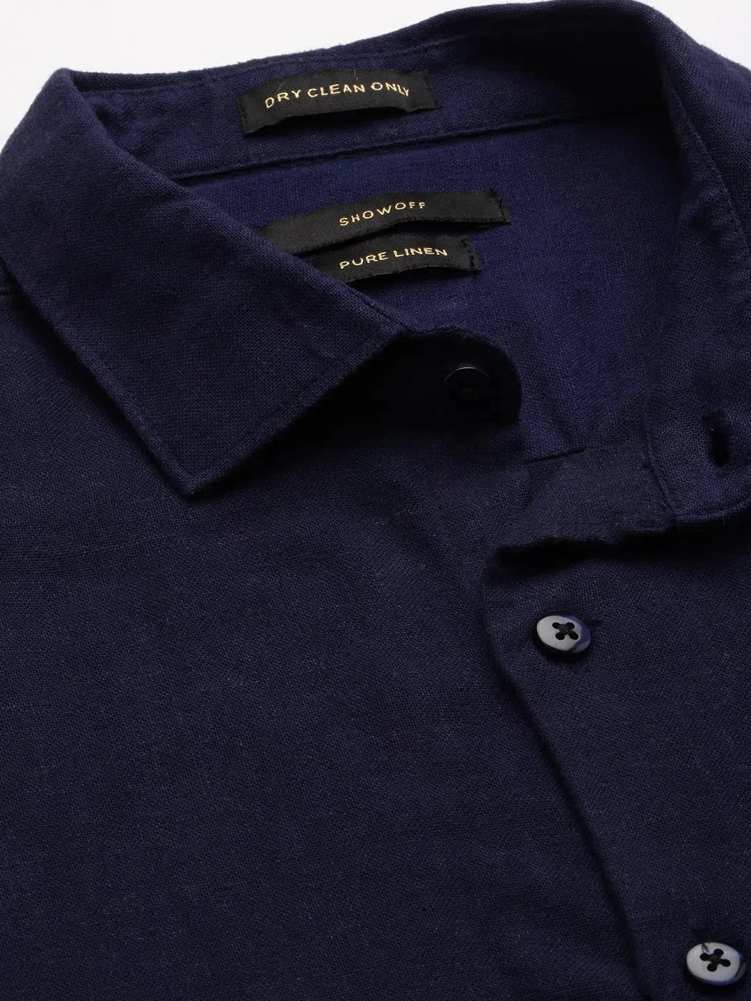 Stylish Navy Linen Mens Shirt - Solid Casual Shirt | DesiQlo