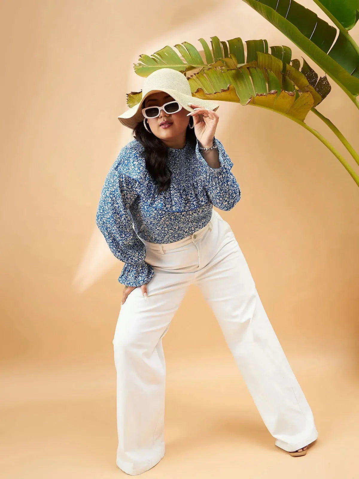 Floral Frill Top | Women's Western Wear | Smocking Detail
