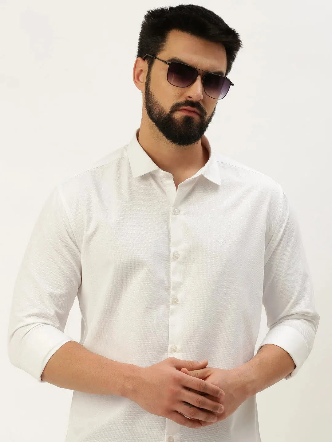 Trending Men's White Solid Cotton Shirt | Casual & Formal Shirts
