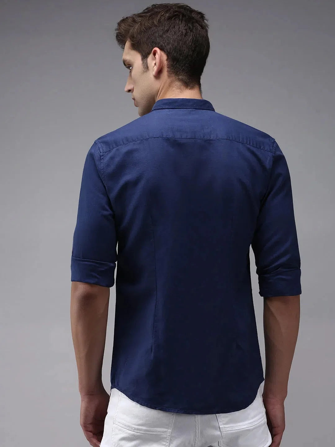 Stylish Blue Solid Mens Shirt - Casual Cotton Shirt | DesiQlo
